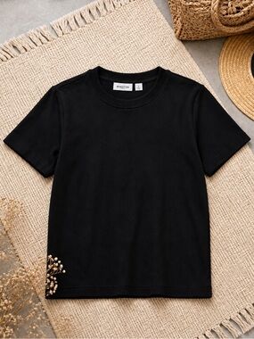 Babaton Black Essential‎ Crew Neck Tee Soft Stretch Minimalist Basic Top